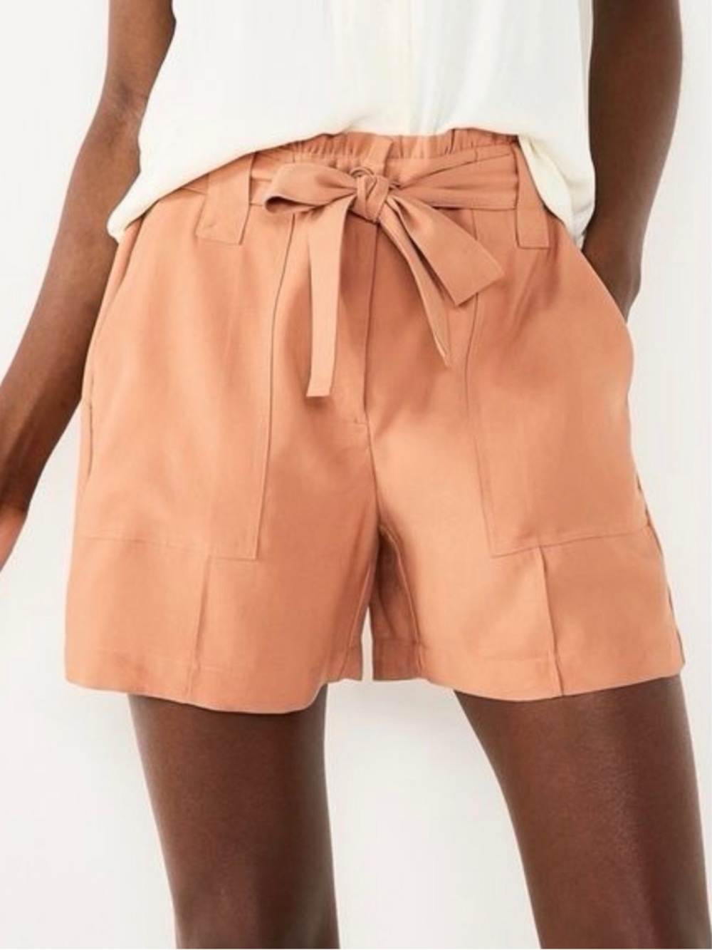 NWT Nine West Women’s High-Waisted Paperbag Utility Shorts